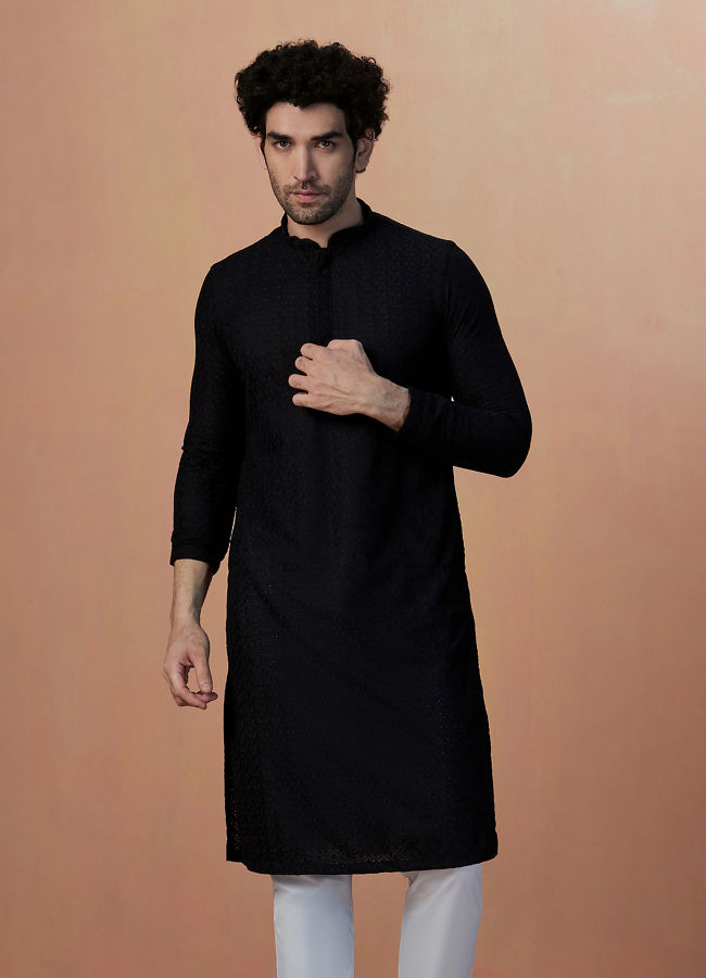 Kurta pajama for men best sale in black